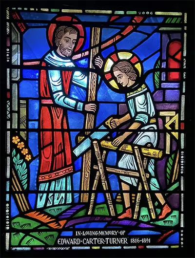The beautiful, historic stained glass of Grace Episcopal Church in The Plains, VA.