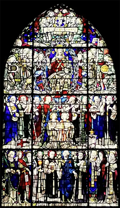 The beautiful, historic stained glass of Grace Episcopal Church in The Plains, VA.
