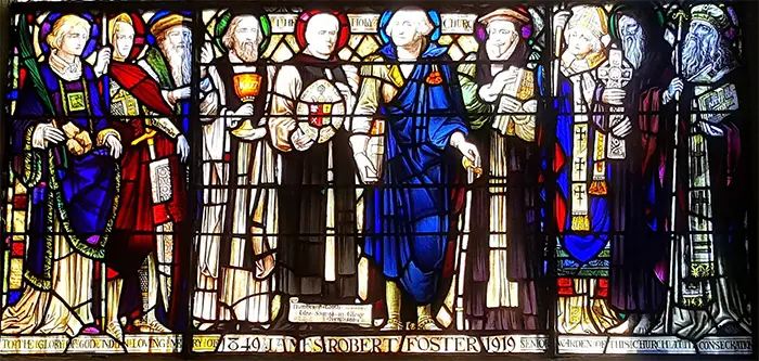 The beautiful, historic stained glass of Grace Episcopal Church in The Plains, VA.
