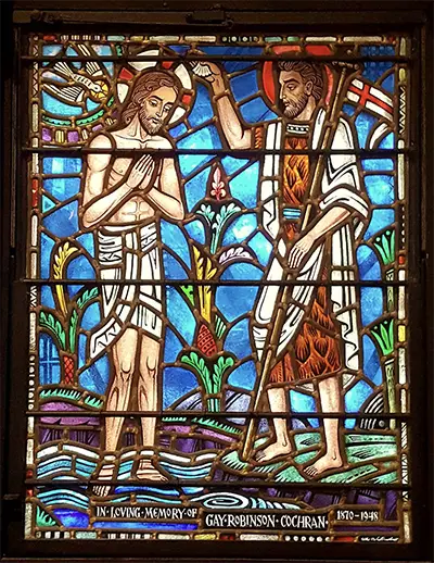 The beautiful, historic stained glass of Grace Episcopal Church in The Plains, VA.